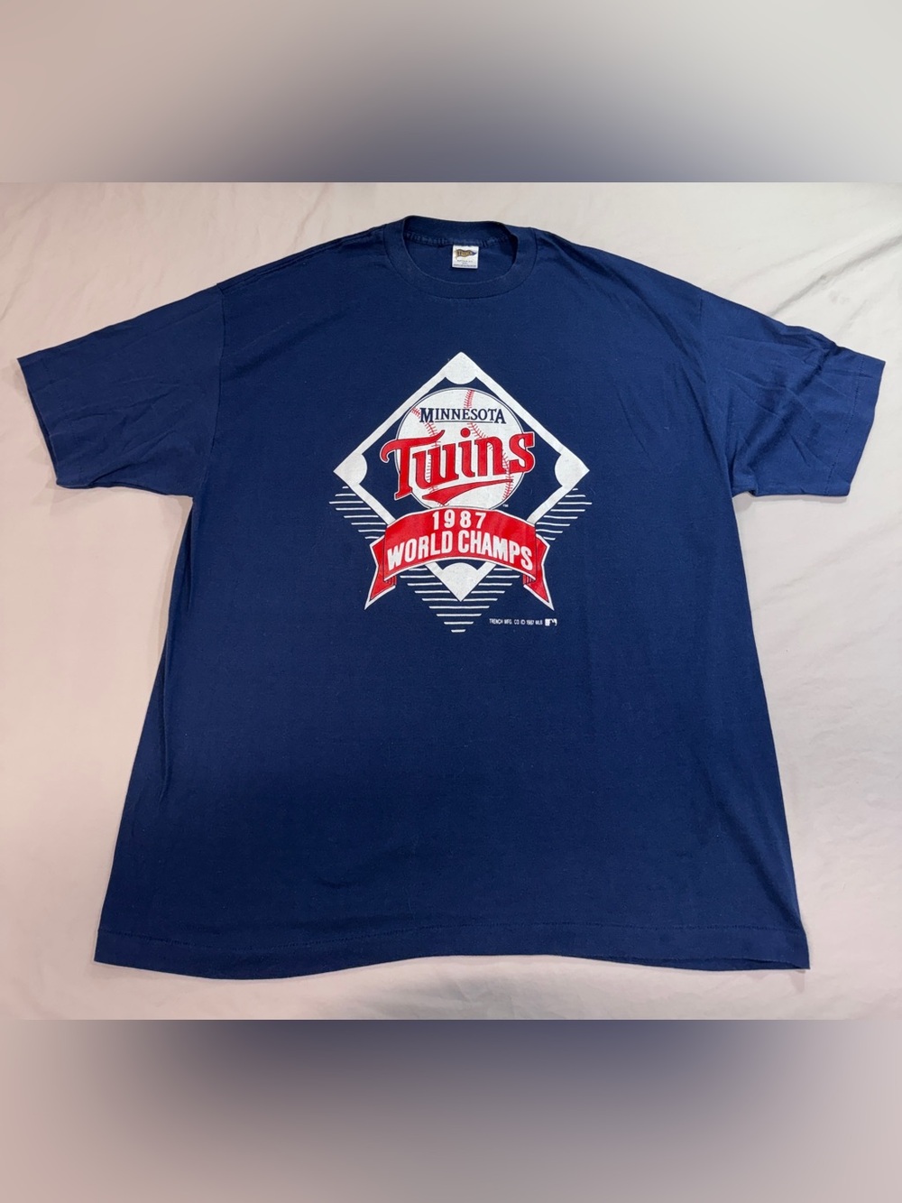 VTG 1987 Minnesota Twins T-Shirt Size XXL Single Stitch World Series MLB Rare